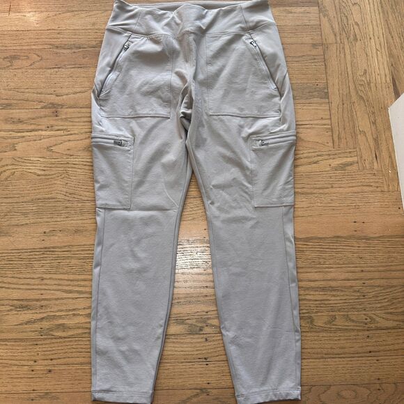 Athleta Headlands Hybrid Cargo Pants Light Asphalt Grey Taupe Women’s 12p - Picture 2 of 9